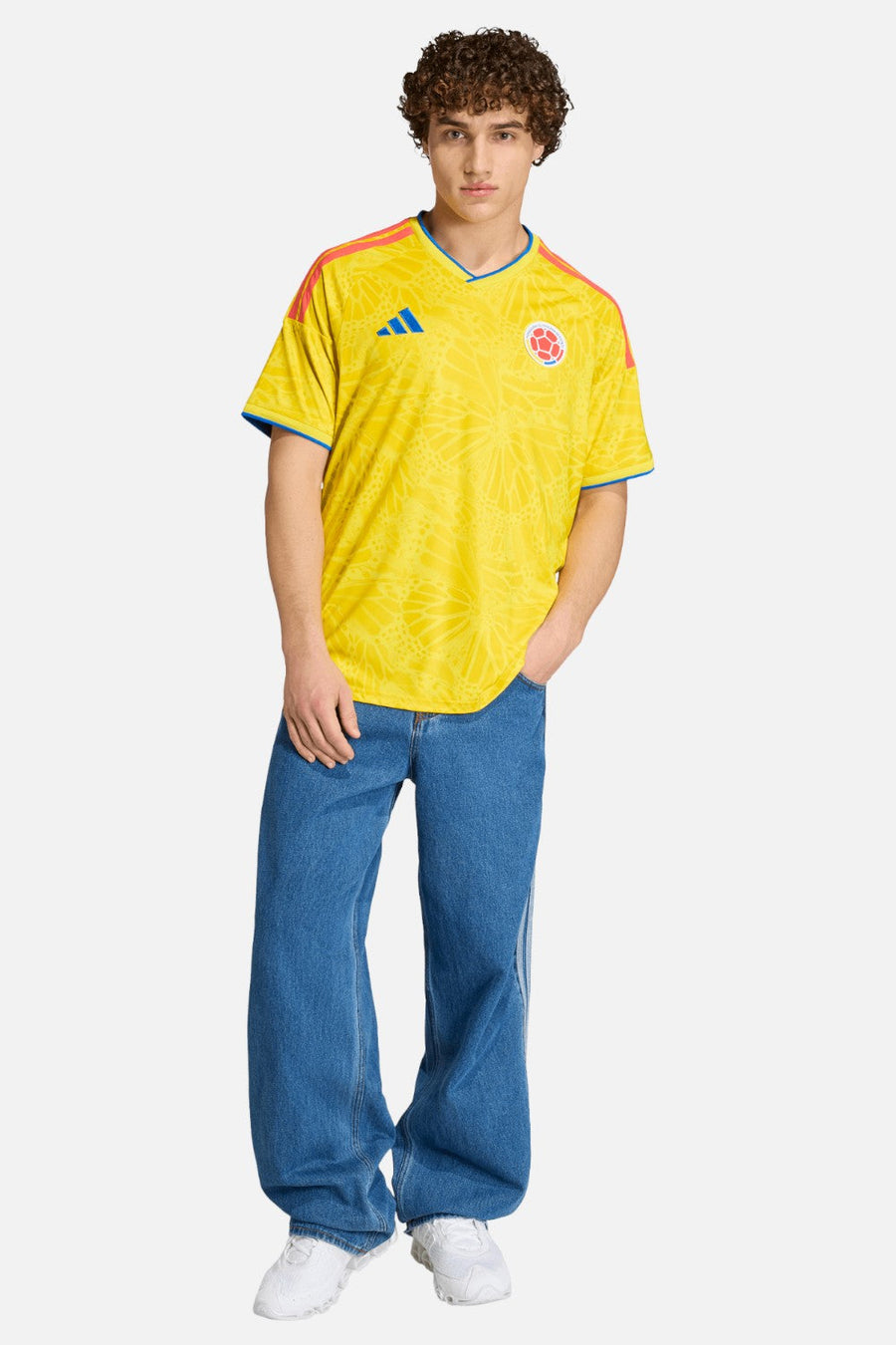 Adidas Colombia 26 Home Jersey in Impact Yellow – back view