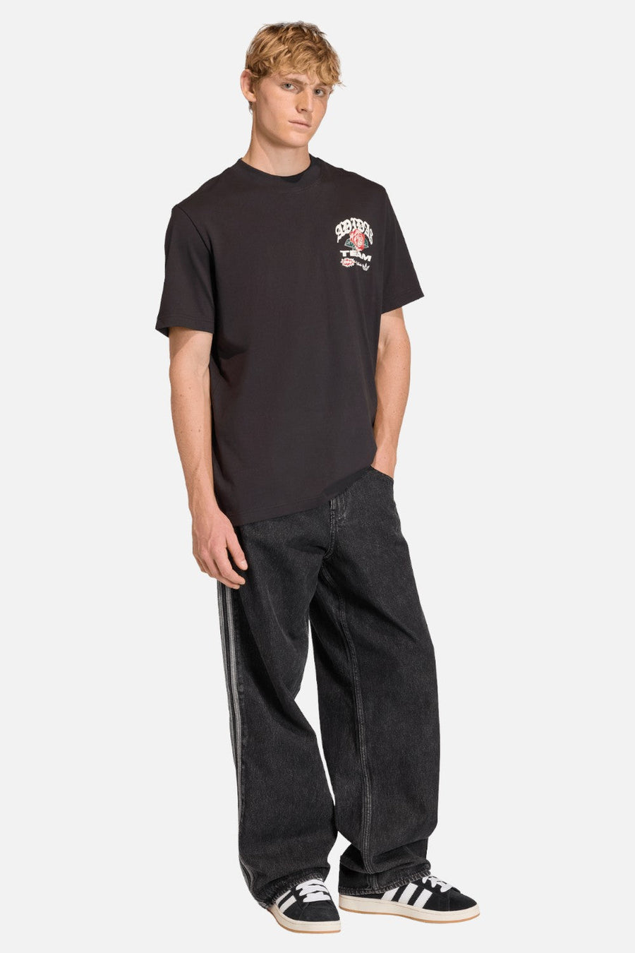 Adidas FIFA World Cup 26 Roses Graphic Tee in Black – side view