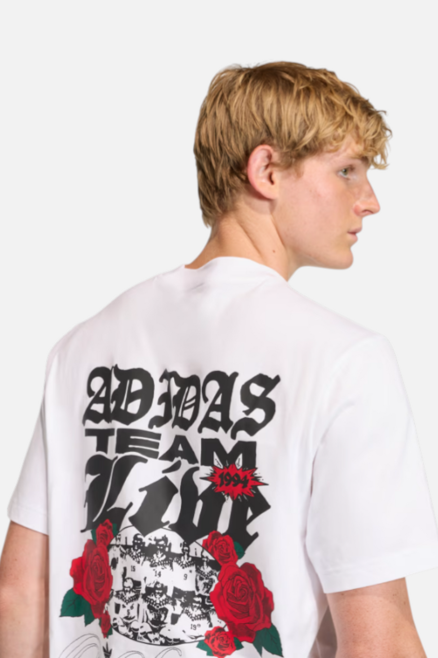 Adidas FIFA World Cup 26 Roses Graphic Tee in White – front view