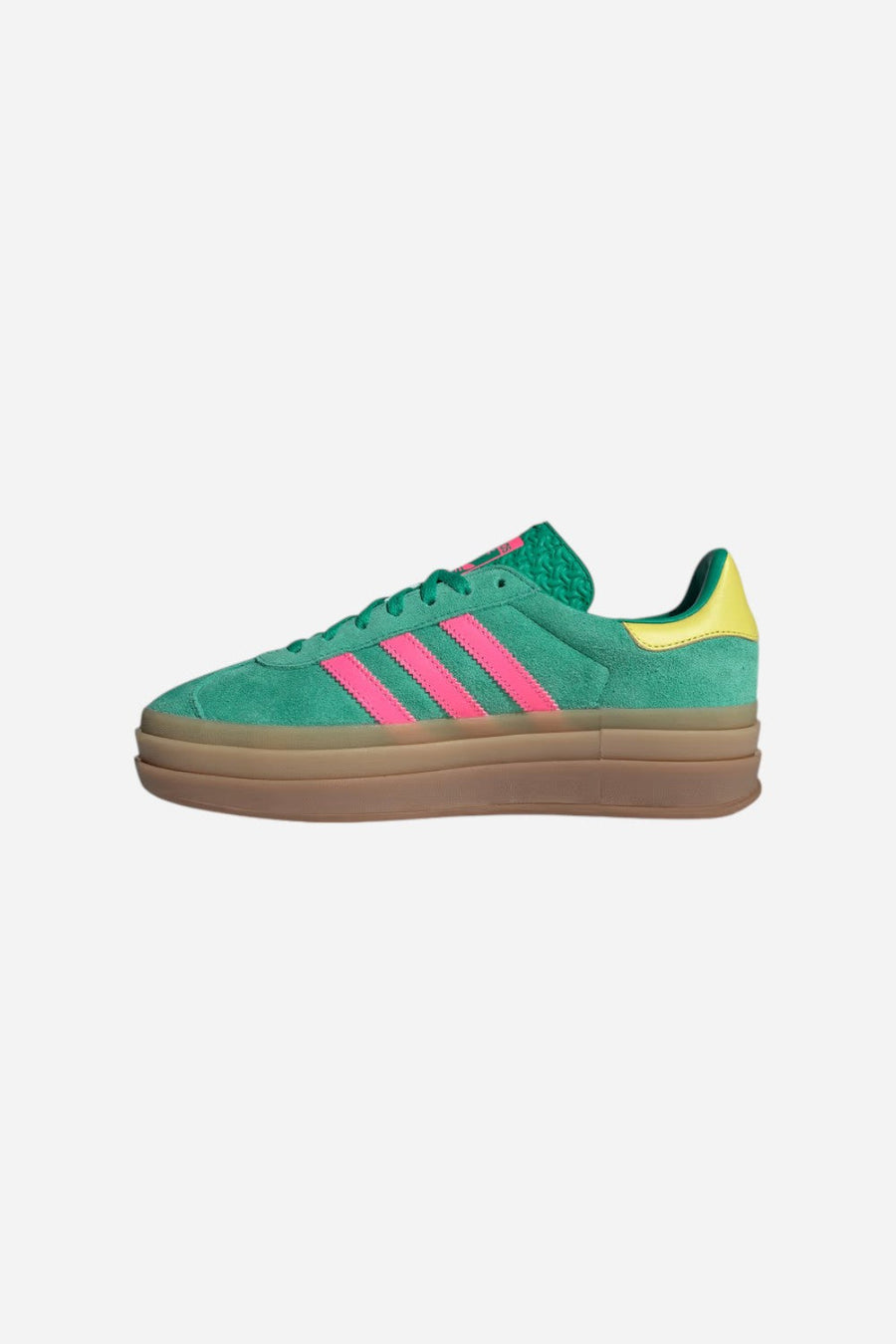 Adidas Gazelle Bold Shoes in Green, Lucid Pink & Pure Sulfur – alternate