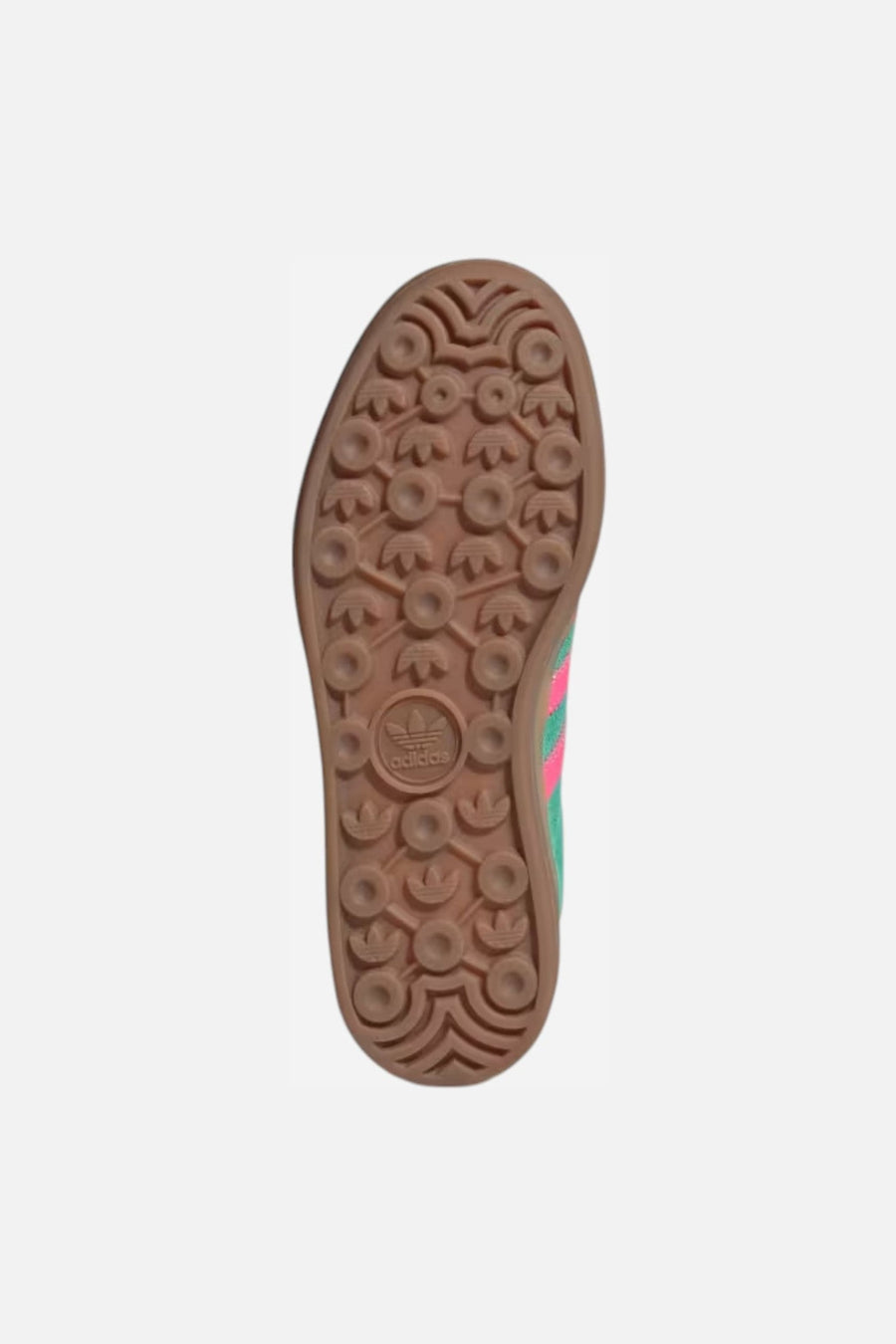 Adidas Gazelle Bold Shoes in Green, Lucid Pink & Pure Sulfur – side view