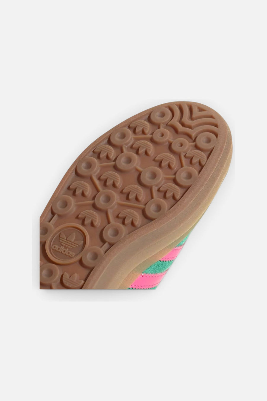 Adidas Gazelle Bold Shoes in Green, Lucid Pink & Pure Sulfur – side view