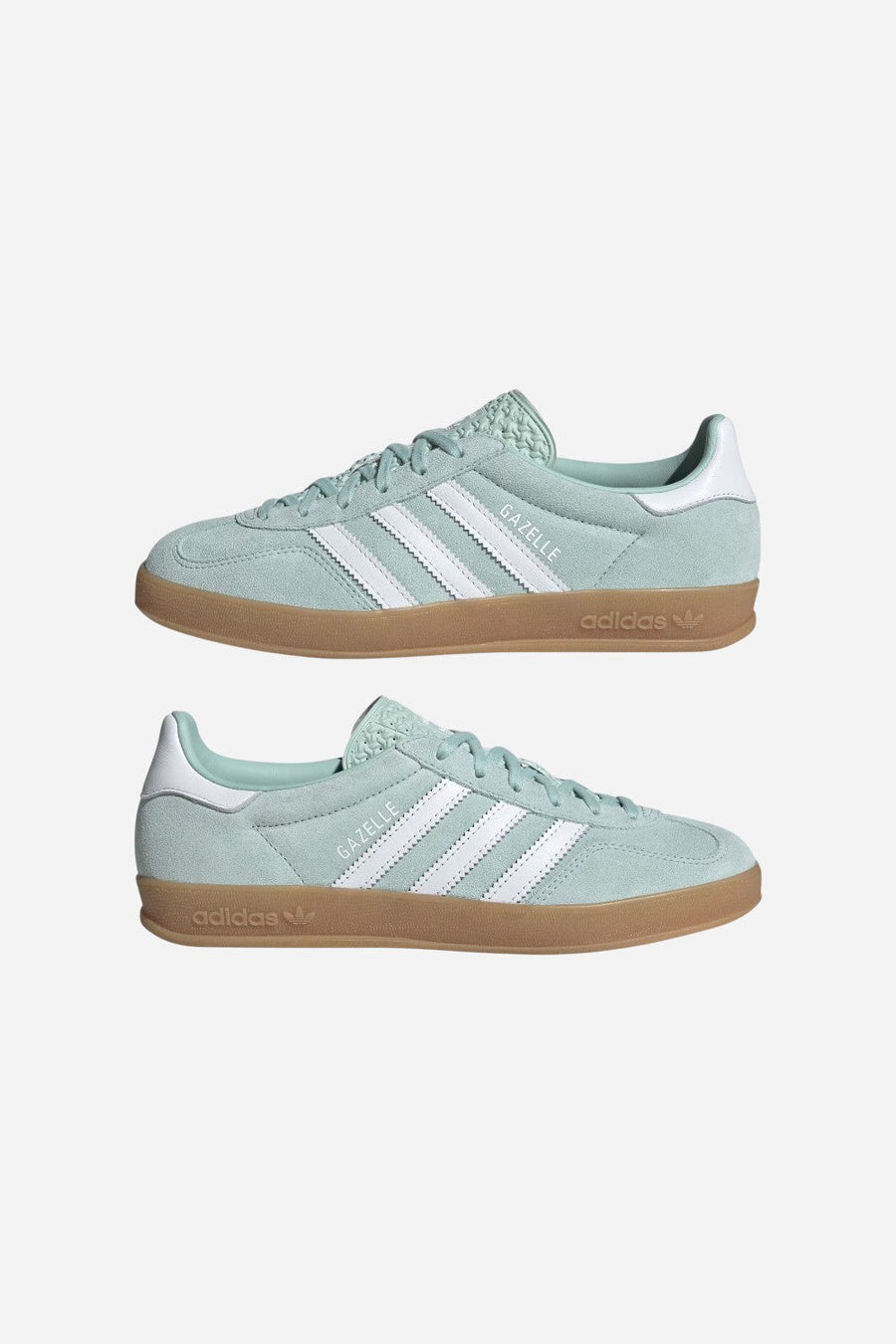 Adidas Gazelle Indoor Shoes in Ash Green / Cloud White / Gum – alternate
