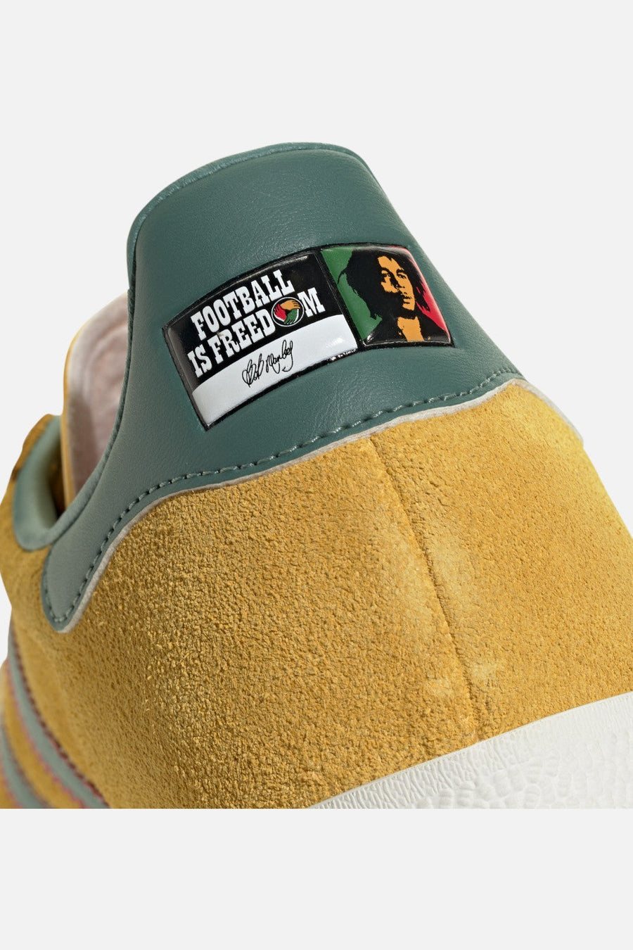 Adidas Gazelle Jamaica x Bob Marley Sneakers in Bold Gold & Pure Ruby – alternate
