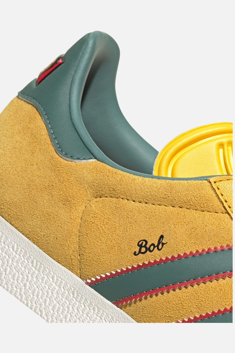 Adidas Gazelle Jamaica x Bob Marley Sneakers in Bold Gold & Pure Ruby – alternate