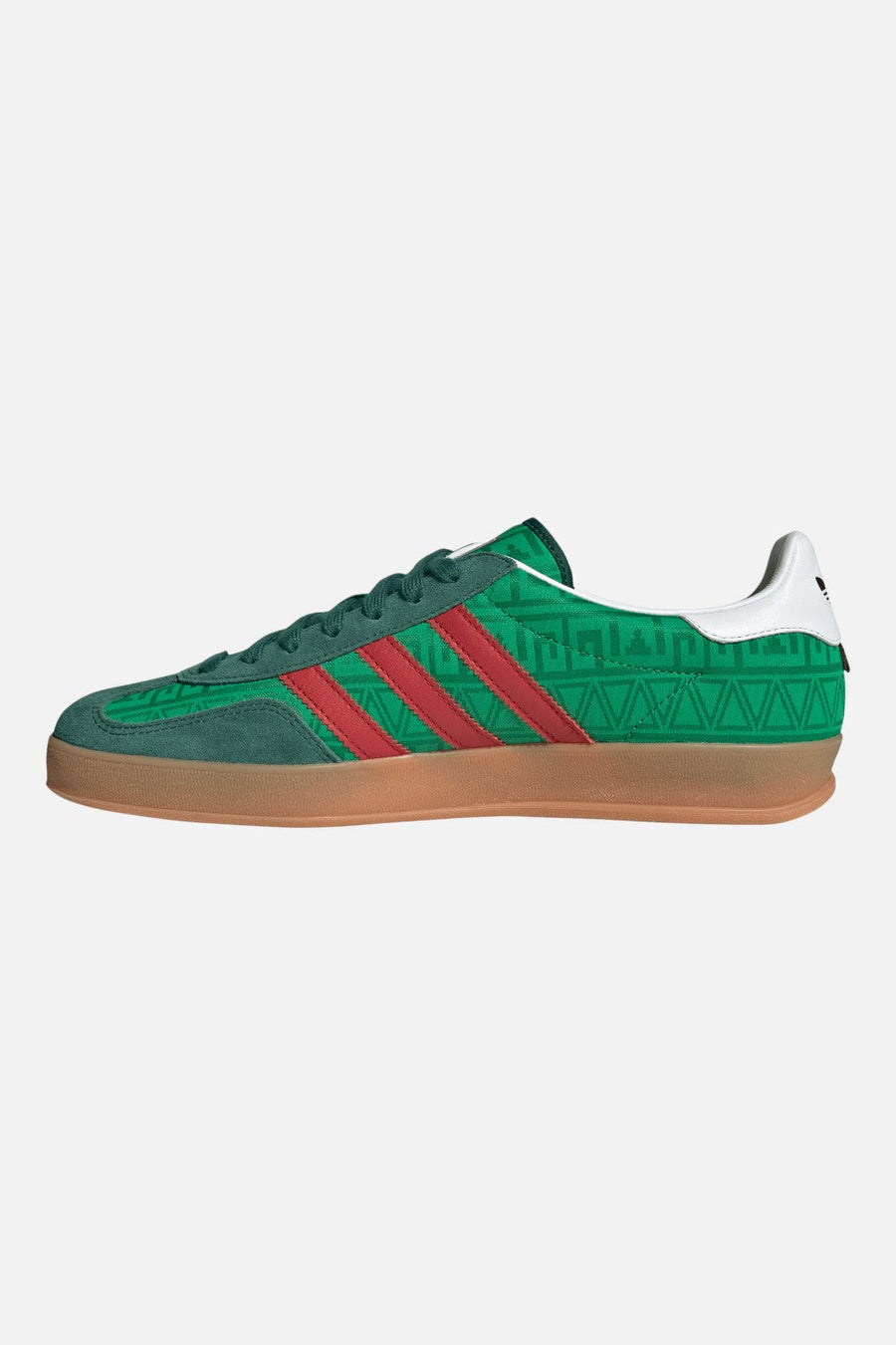 Adidas Gazelle Mexico Indoor Sneakers in Green & Scarlet – back view