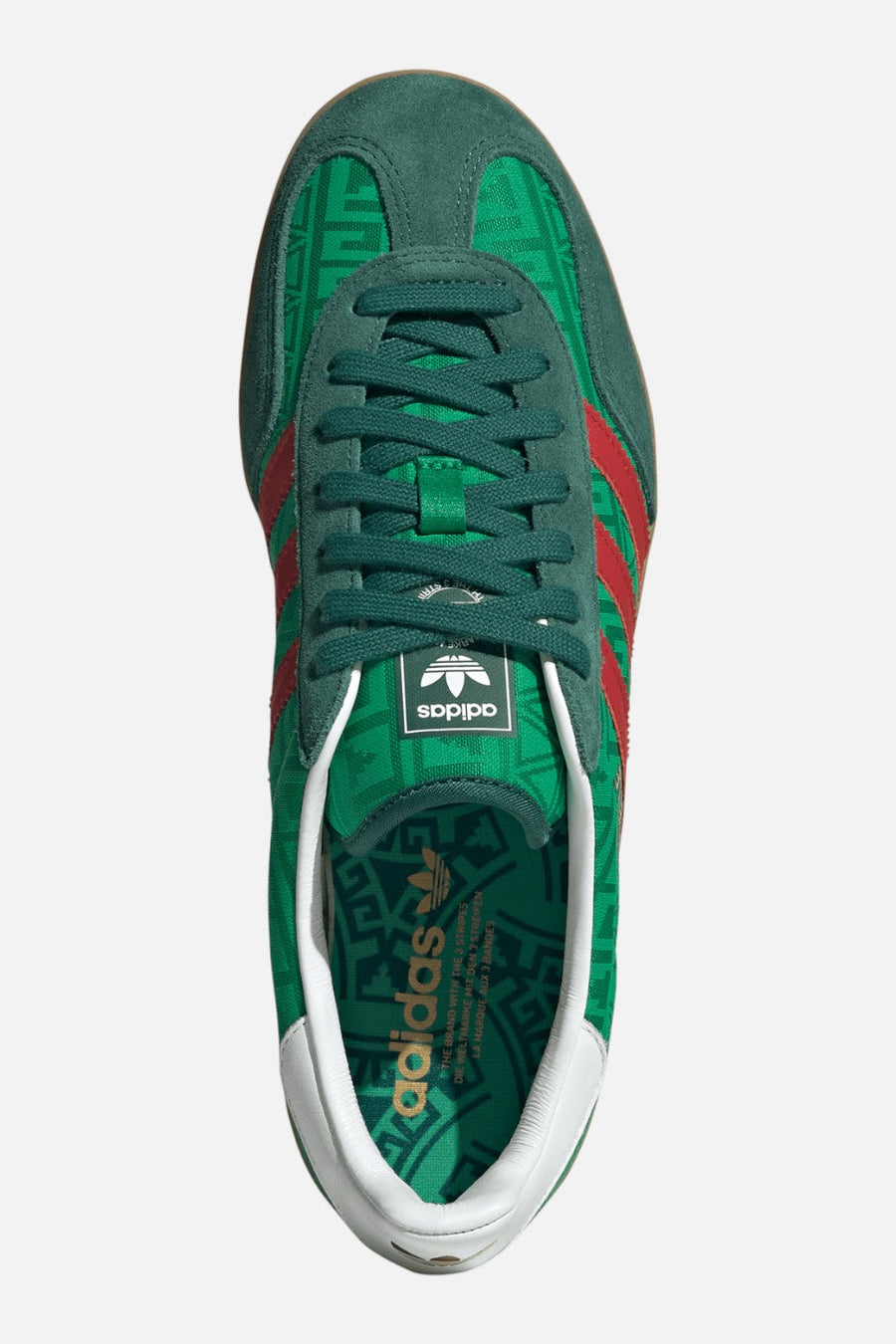 Adidas Gazelle Mexico Indoor Sneakers in Green & Scarlet – side view
