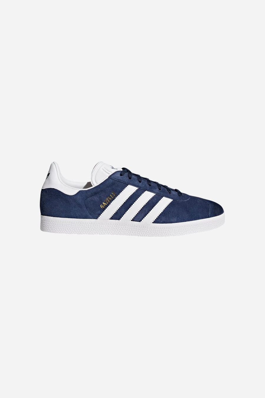 Adidas Gazelle Shoes in Collegiate Navy & White – front view