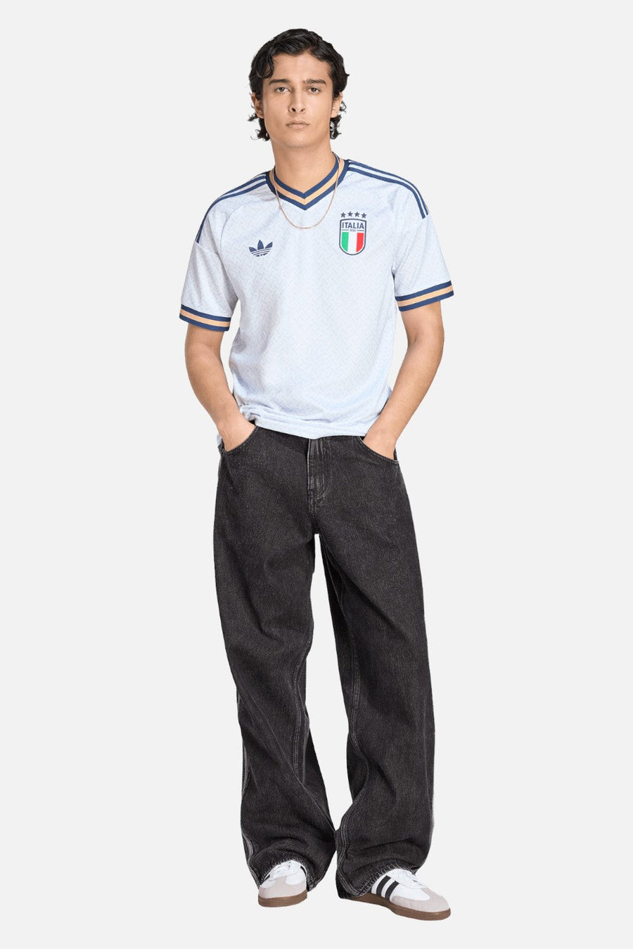 Adidas Italy 26 Away Jersey in Aeroblue – back view