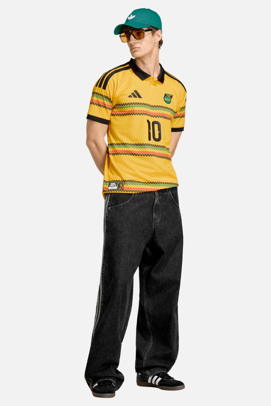 Adidas Jamaica 26 x Bob Marley Home Jersey in Bold Gold – back view