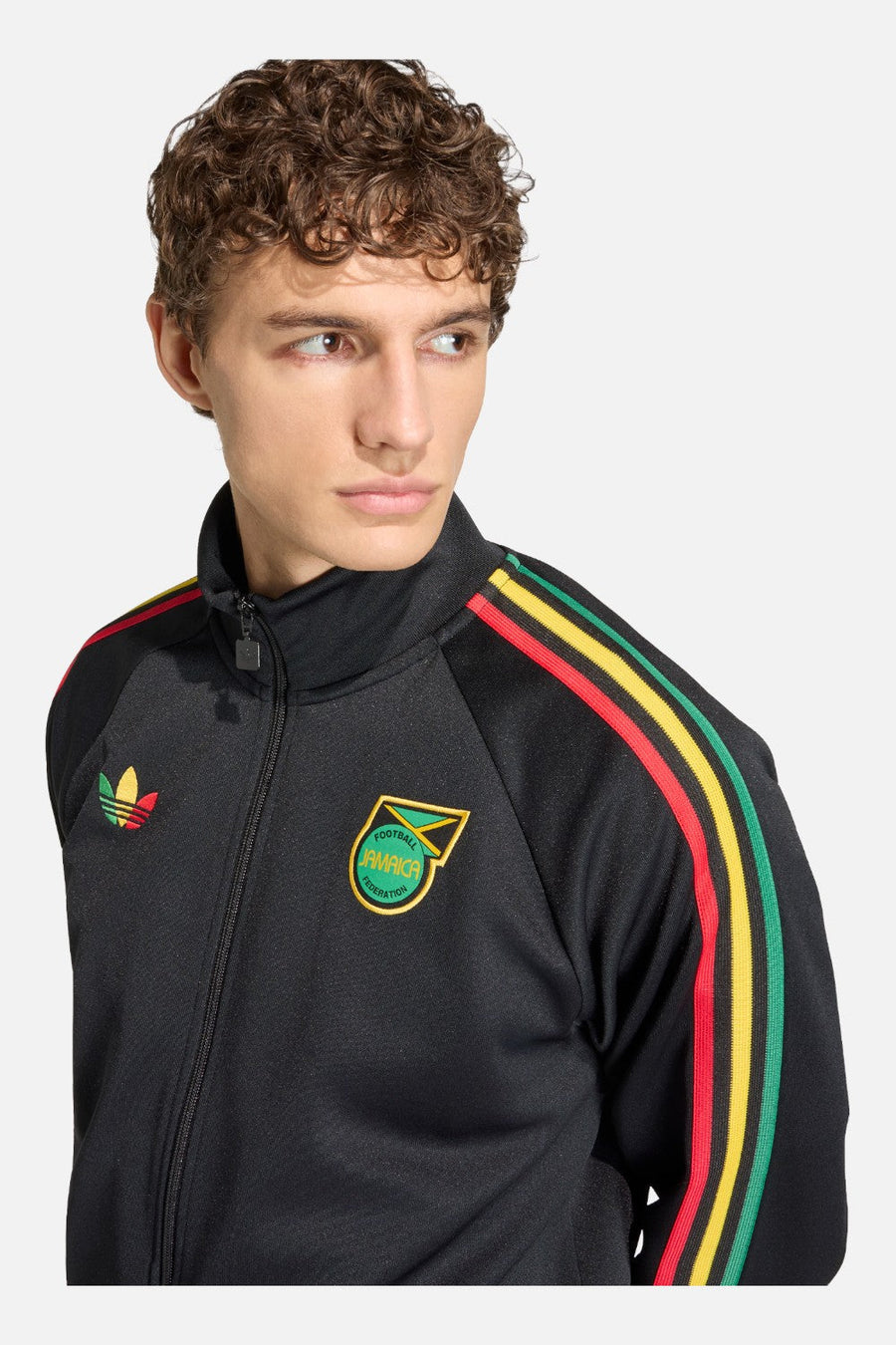 Adidas Jamaica x Bob Marley Originals Track Jacket in Black – flat lay