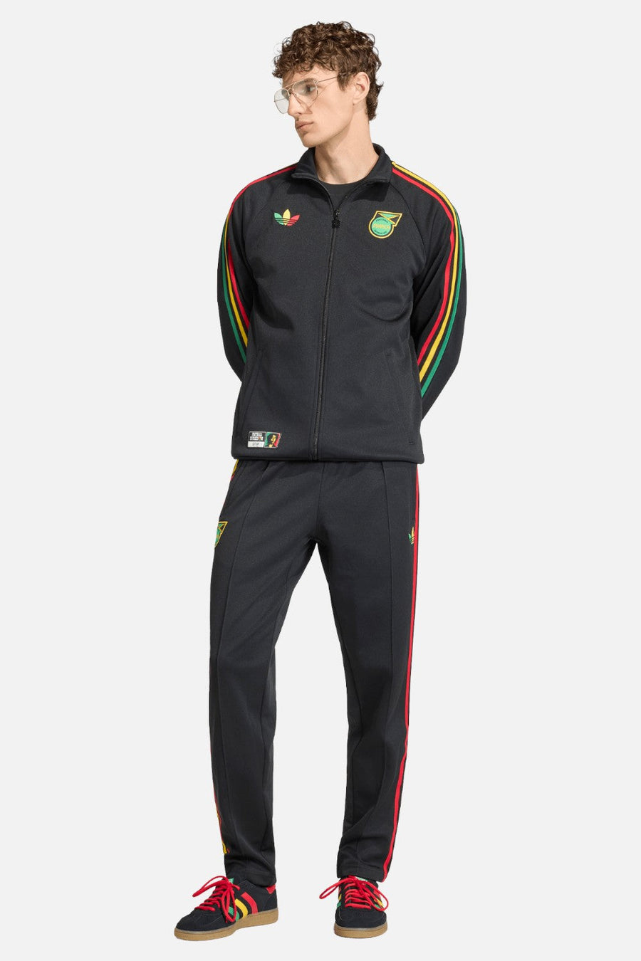 Adidas Jamaica x Bob Marley Originals Track Jacket in Black – side view