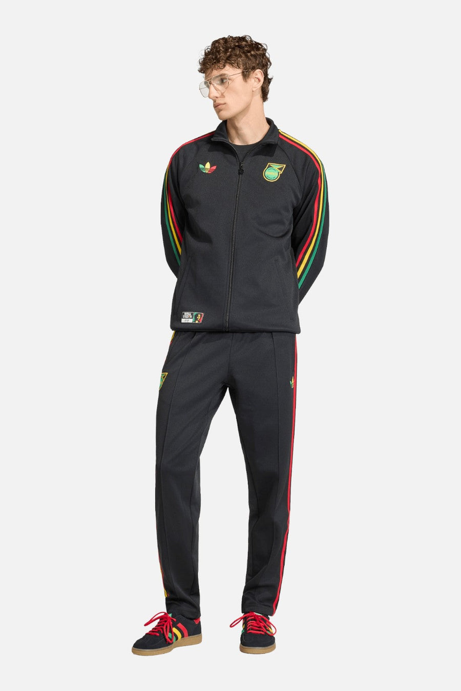 Adidas Jamaica x Bob Marley Originals Track Jacket in Black – side view