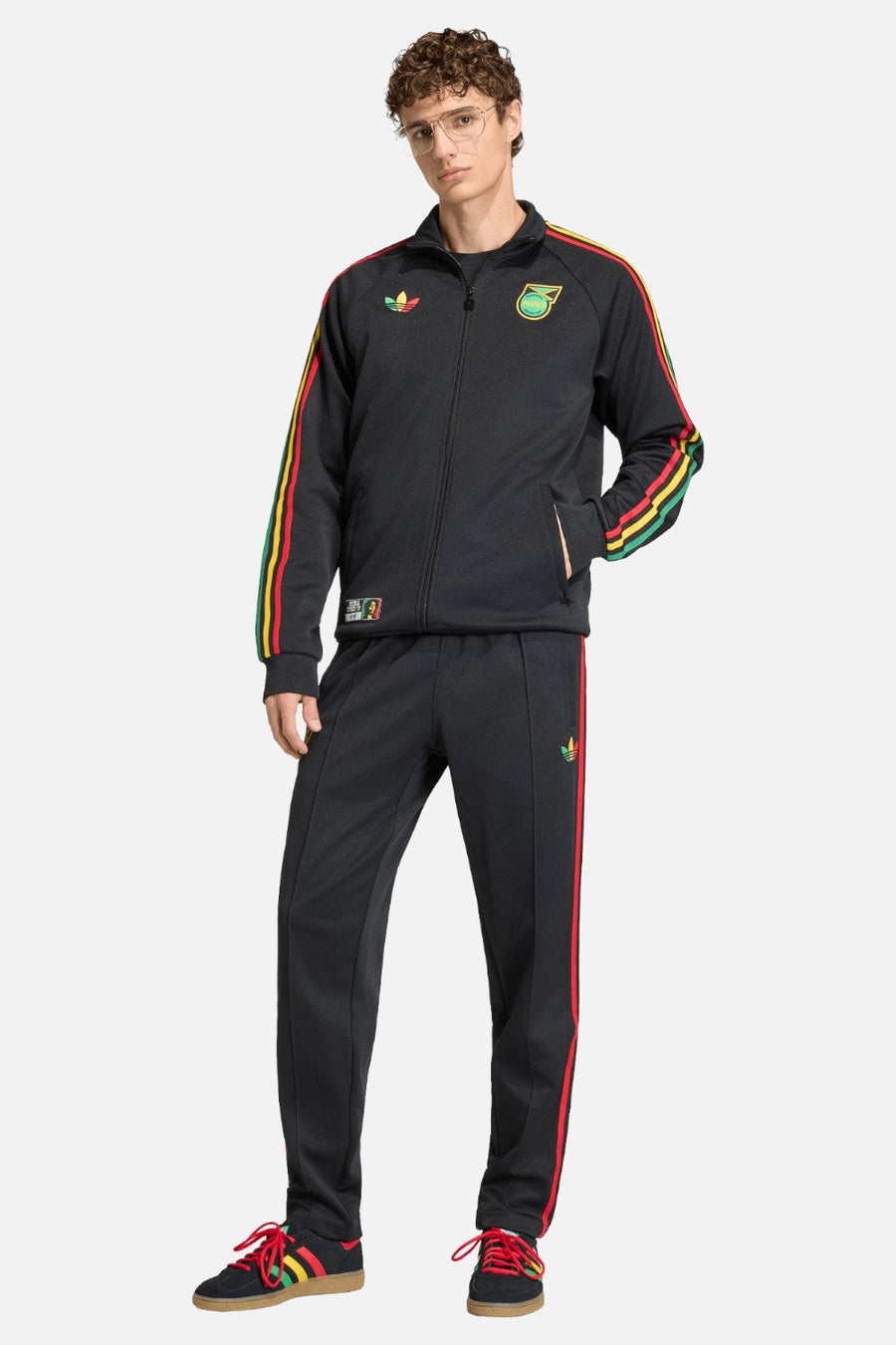 Adidas Jamaica x Bob Marley Originals Track Pants in Black – side view