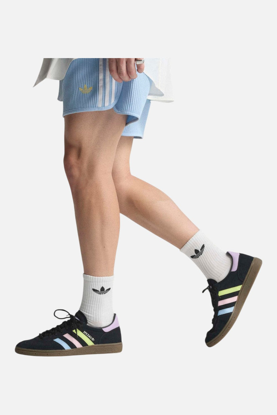 Adidas Japan Handball Spezial Japan Sneakers in Black, Glow Blue & Off White – back view