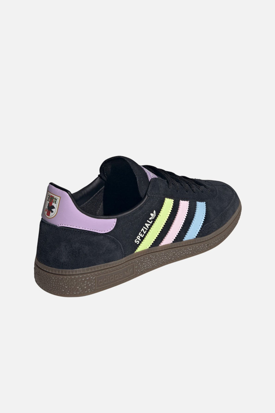 Adidas Japan Handball Spezial Japan Sneakers in Black, Glow Blue & Off White – three-quarter view