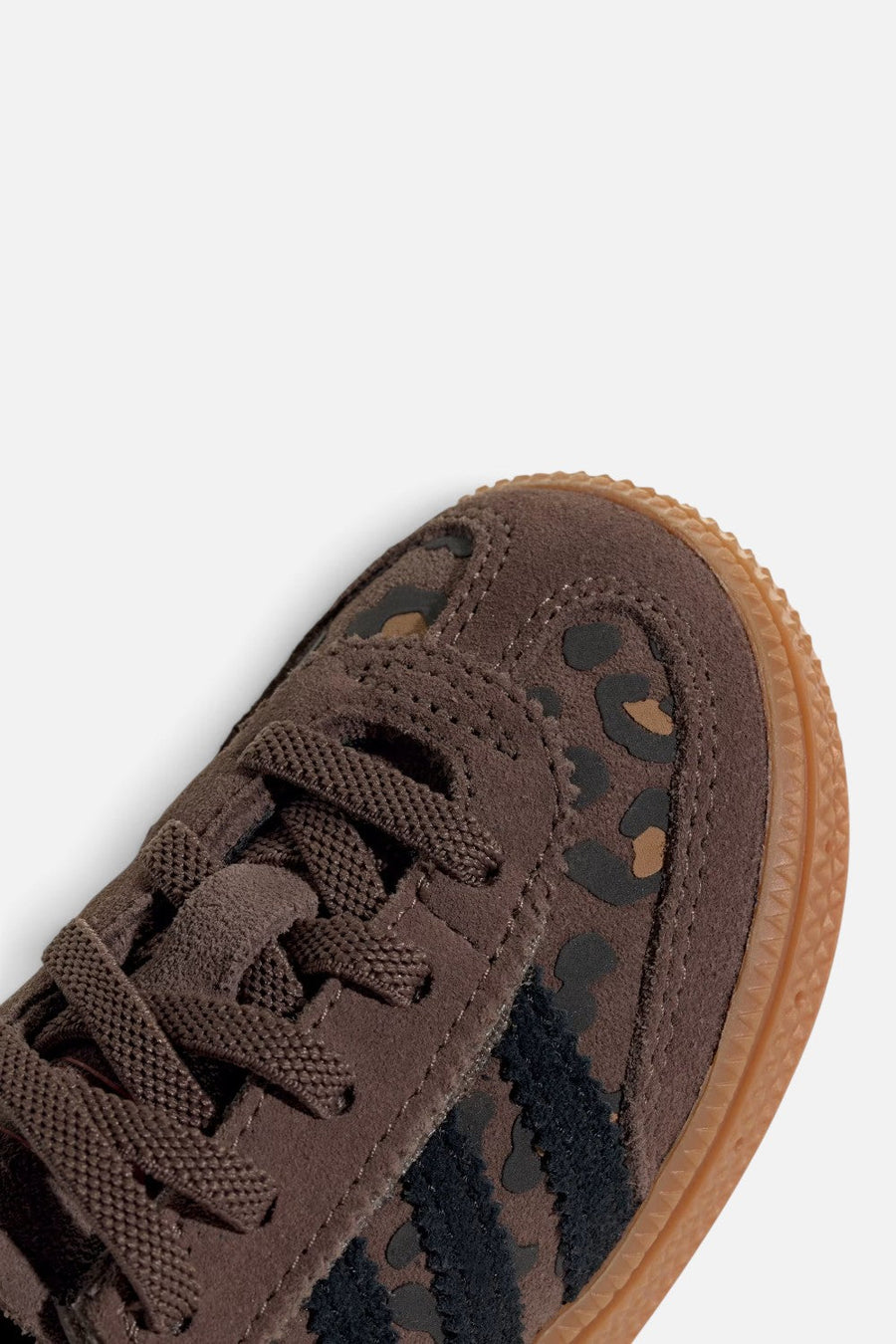 Adidas Kids Handball Spezial Comfort Closure Elastic Lace Shoes in Earth Strata, Core Black, and Glow Pink – alternate