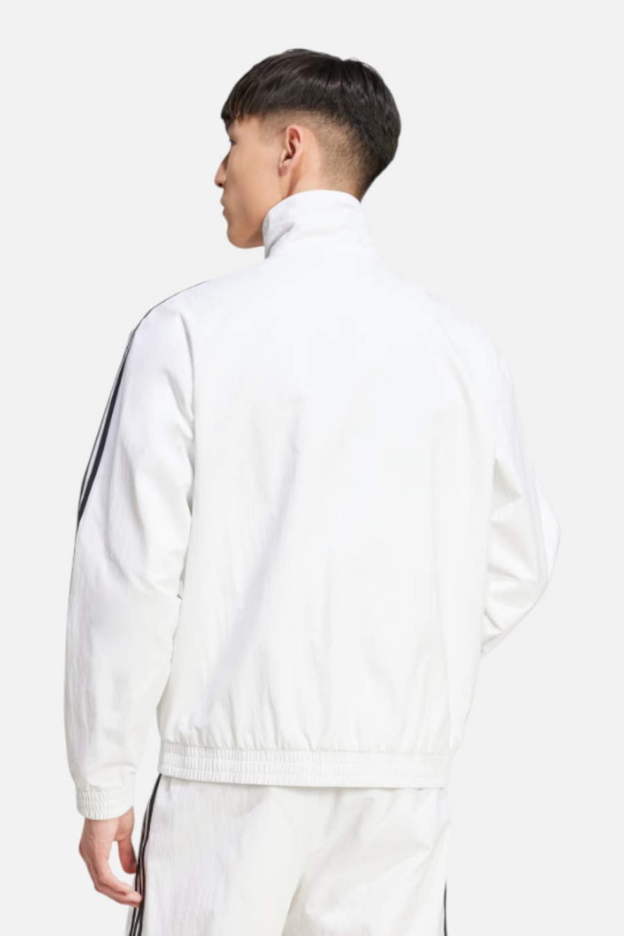 Adidas Men's Adicolor Firebird Track Top in White & Black – back view