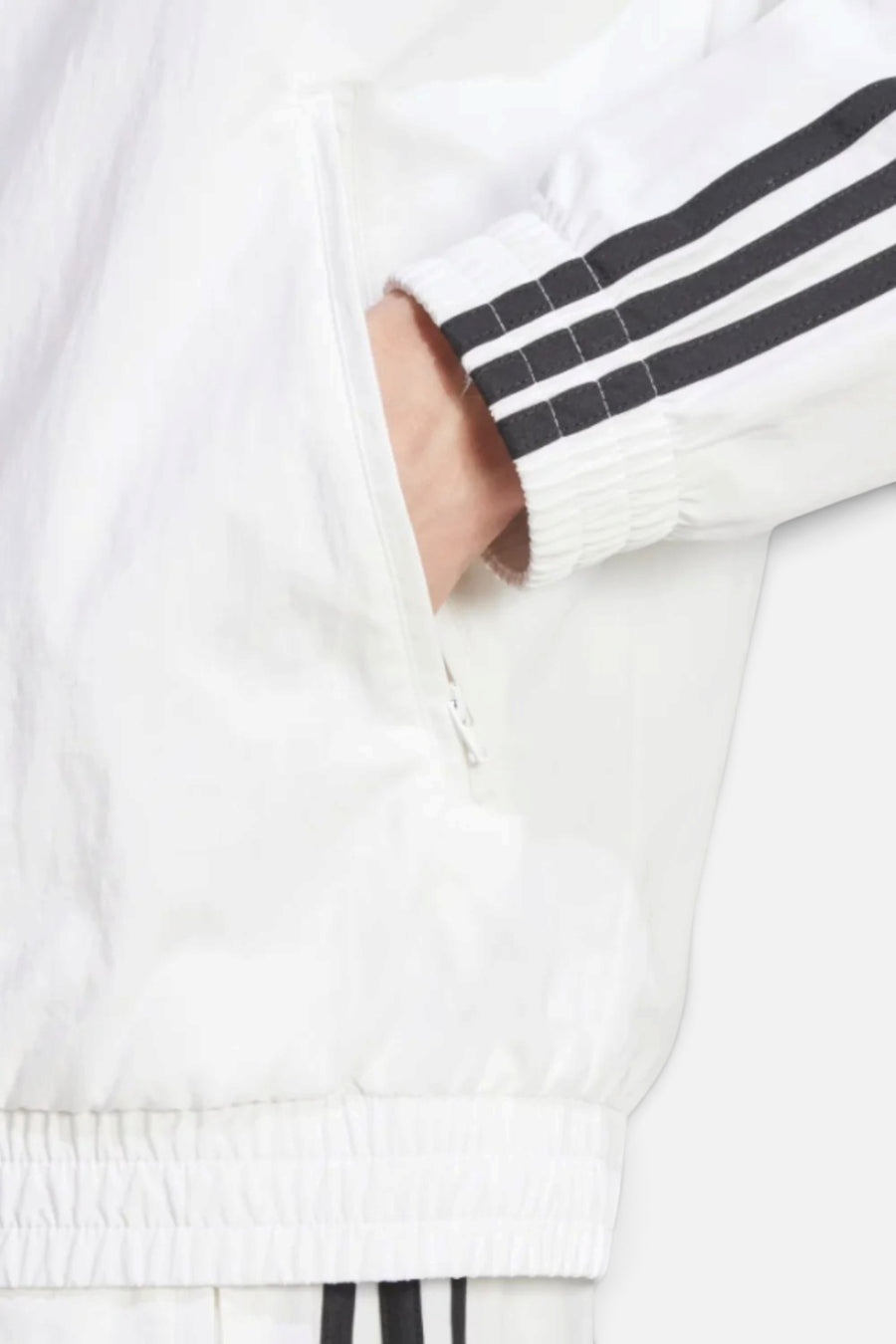 Adidas Men's Adicolor Firebird Track Top in White & Black – detail