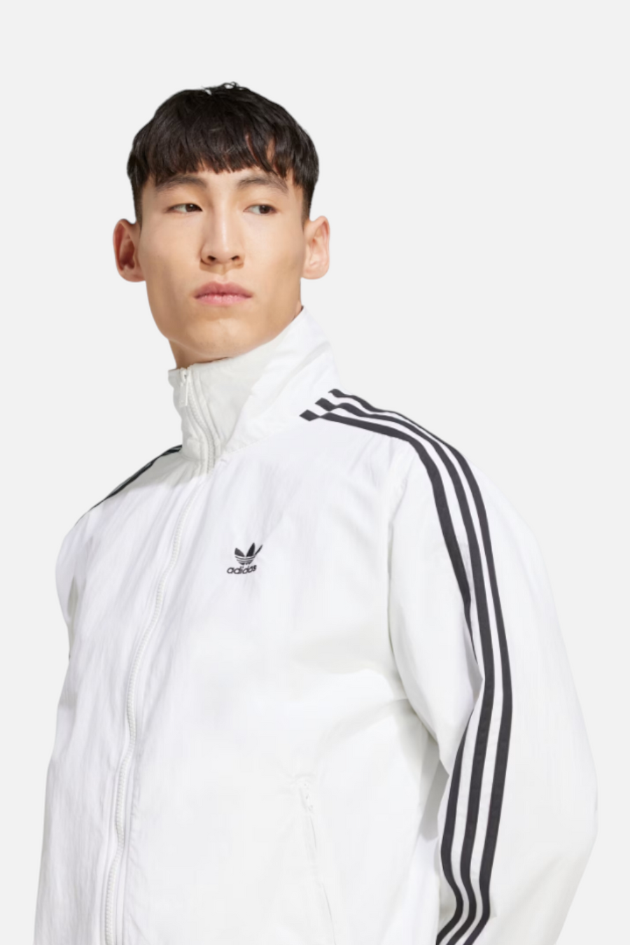 Adidas Men's Adicolor Firebird Track Top in White & Black – side view