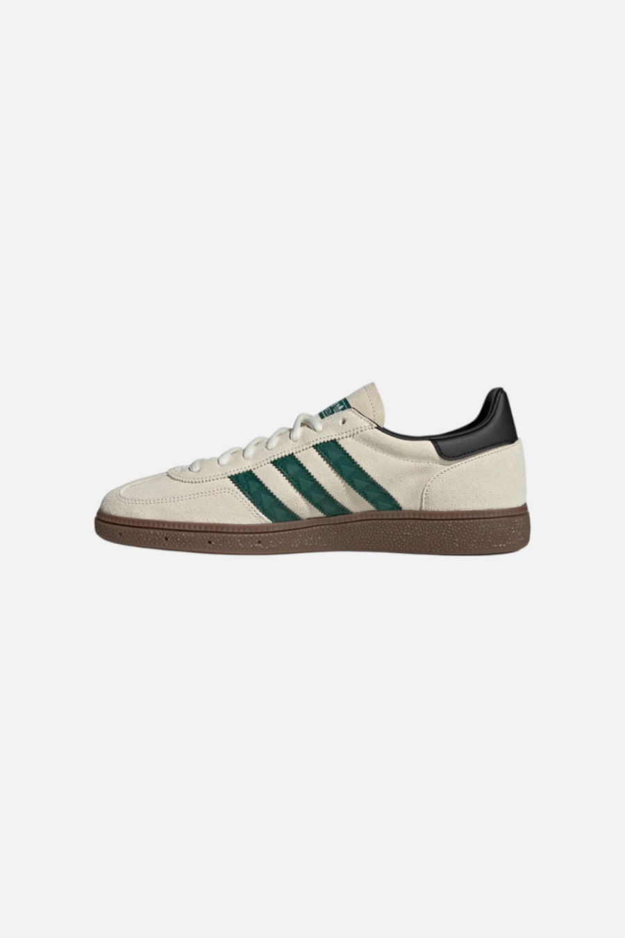 Adidas Men's Handball Spezial in Off White and Collegiate Green – side view