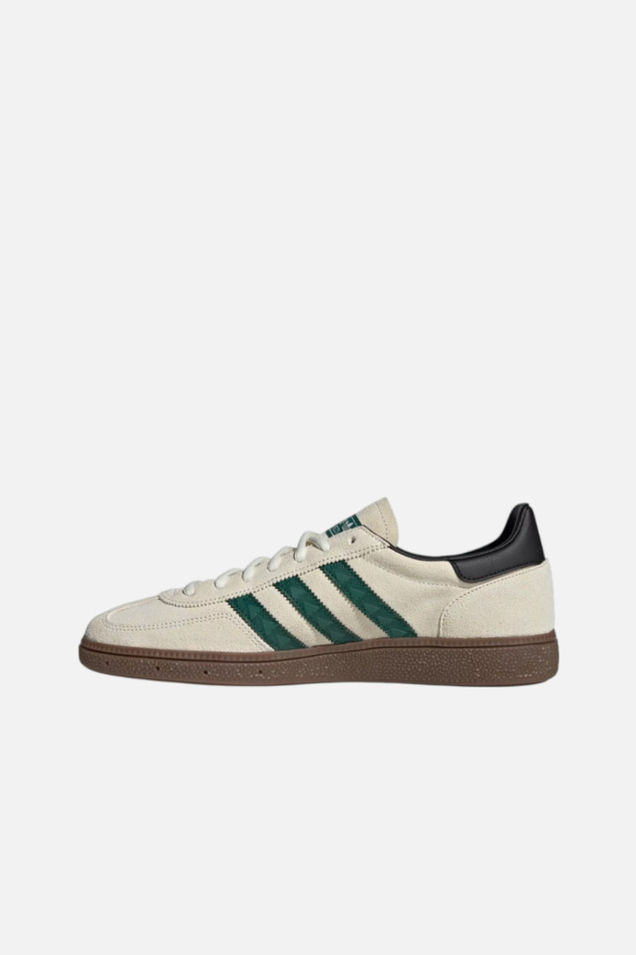 Adidas Men's Handball Spezial in Off White and Collegiate Green – side view