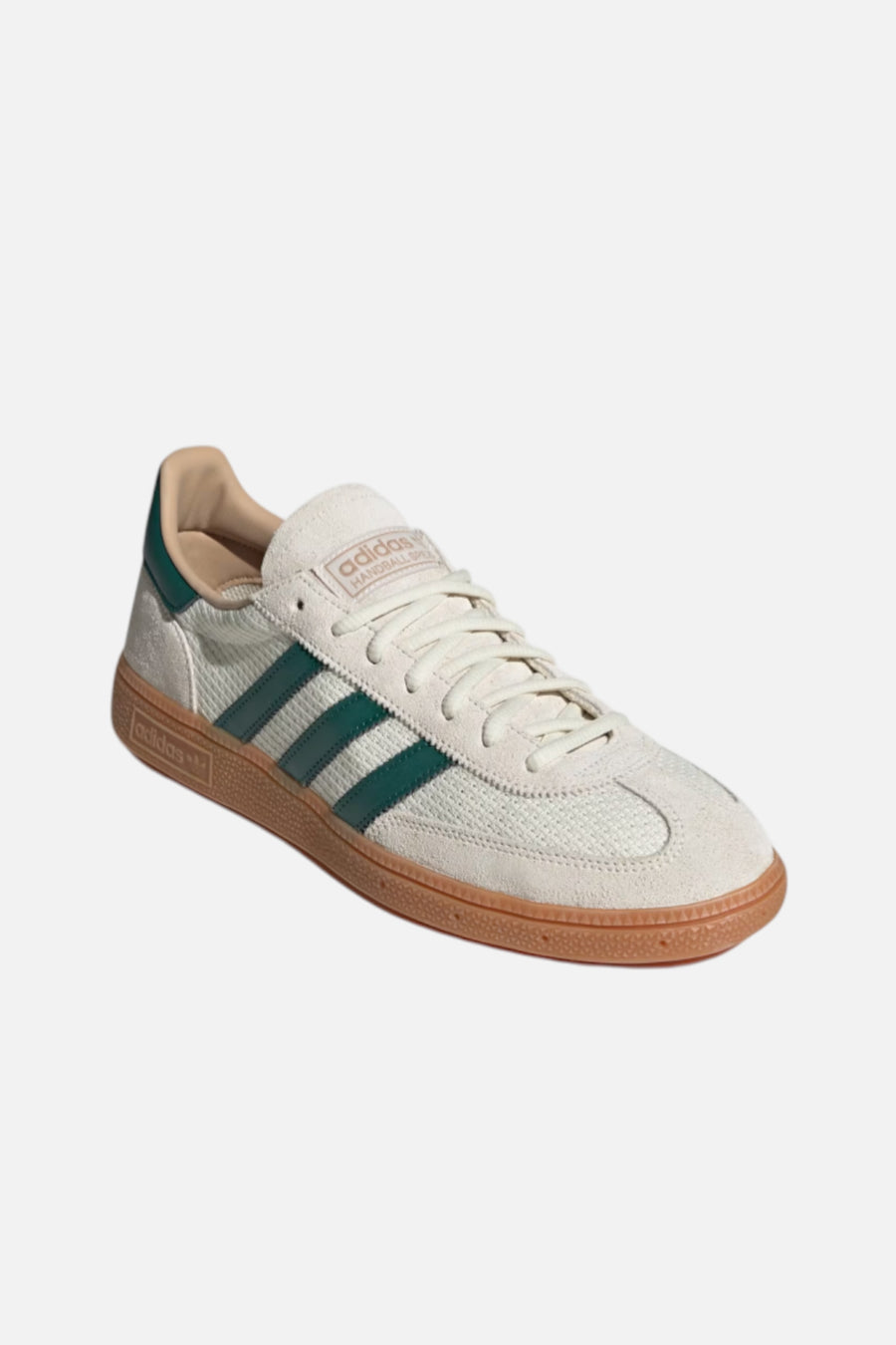 Adidas Men's Handball Spezial Sneaker in Off White and Green – side view