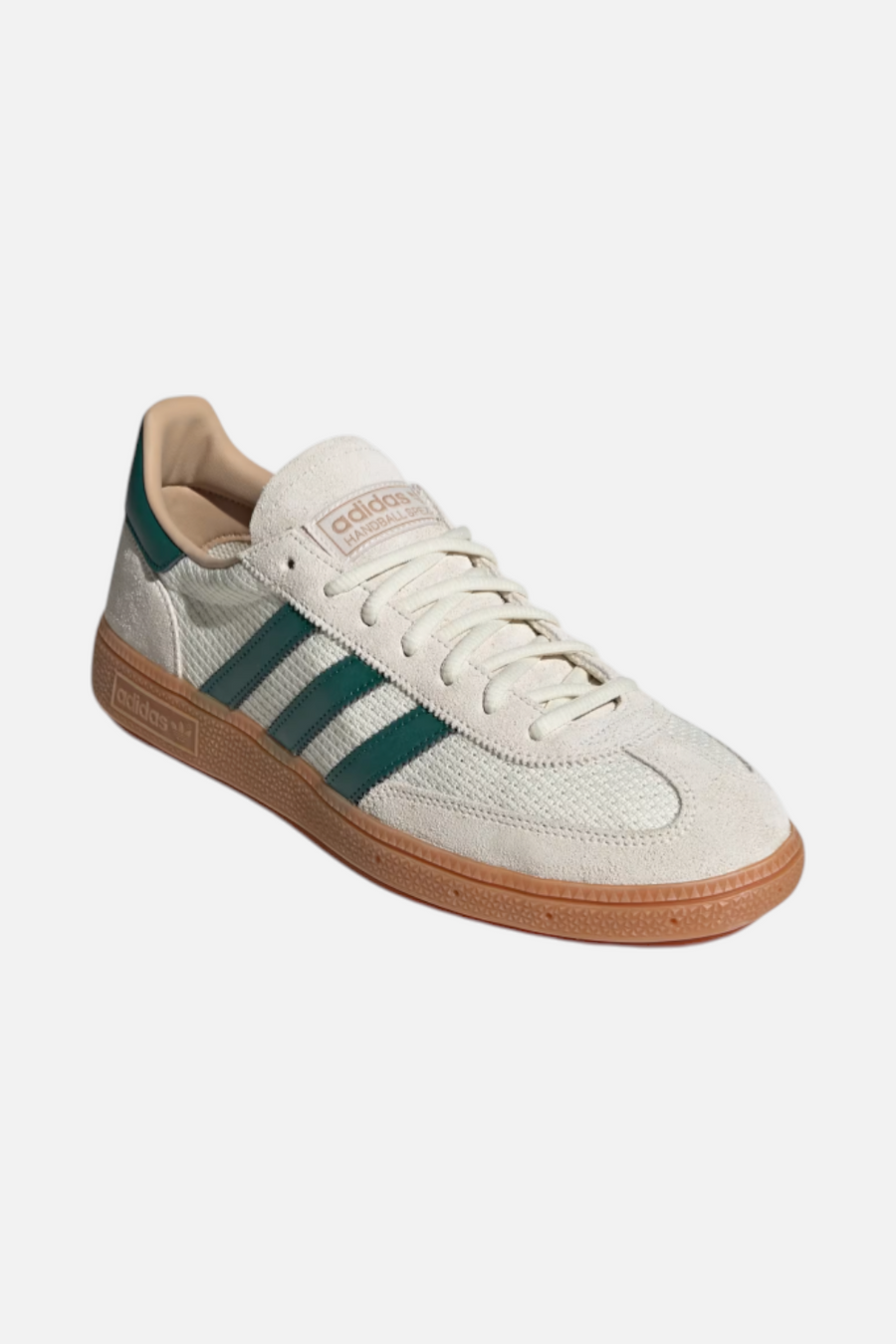 Adidas Men's Handball Spezial Sneaker in Off White and Green – side view
