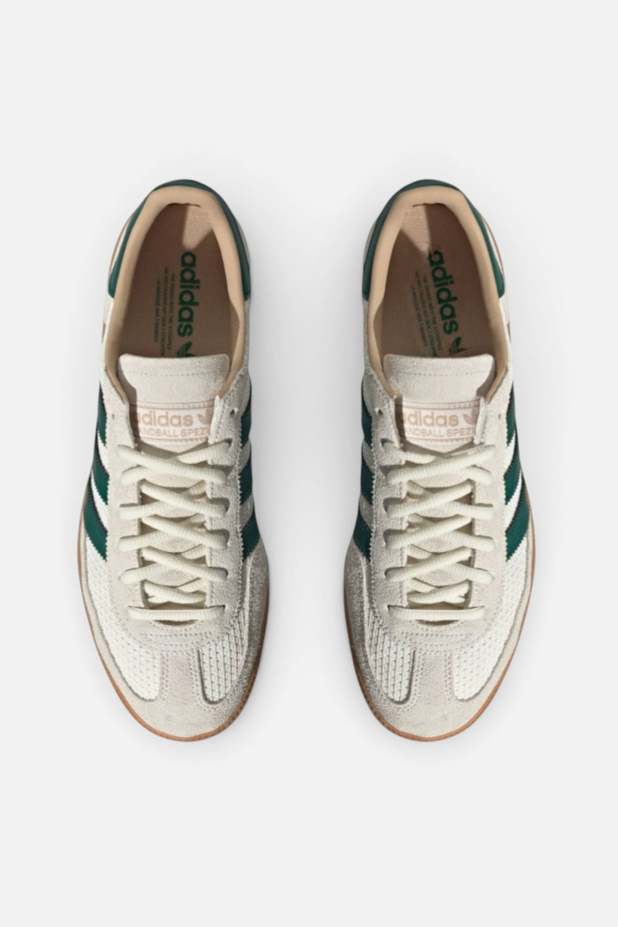 Adidas Men's Handball Spezial Sneaker in Off White and Green – side view