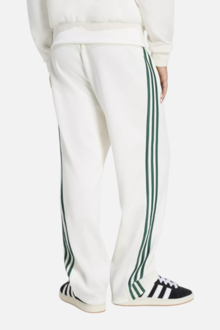 Adidas Men's Jogger Trousers with Stripes in White, Dark Green, & Red – detail