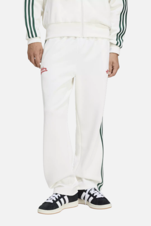 Adidas Men's Jogger Trousers with Stripes in White, Dark Green, & Red