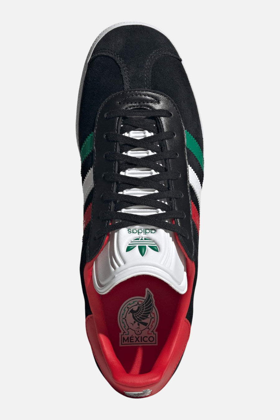 Adidas Mexico Gazelle Sneakers in Core Black, Cloud White & Better Scarlet – detail