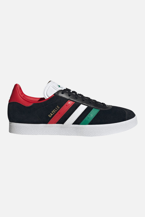 Adidas Mexico Gazelle Sneakers in Core Black, Cloud White & Better Scarlet