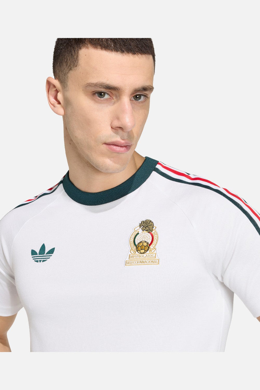 Mexico FMF embroidered crest detail on Adidas Originals T-Shirt