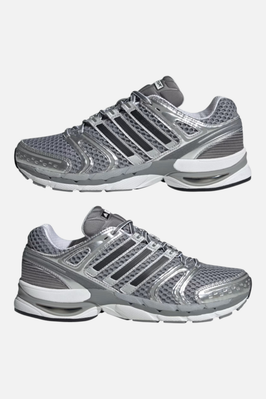 Adidas Mne's Adistar Control 5 Shoes in Grey Three/Core Black/Silver Metallic – side view