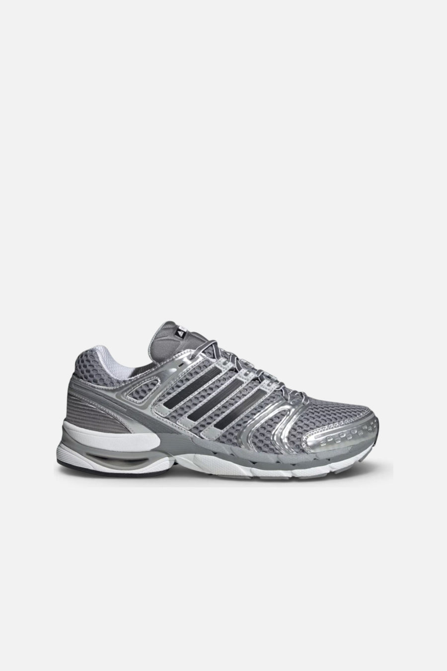 Adidas Mne's Adistar Control 5 Shoes in Grey Three/Core Black/Silver Metallic – side view