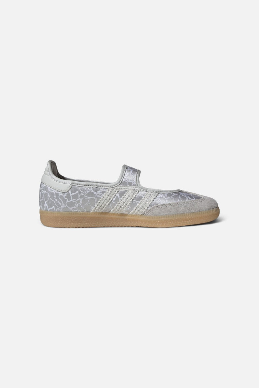 Adidas Samba Jane Sneaker in Silver Metallic, Grey One, and Gum – detail