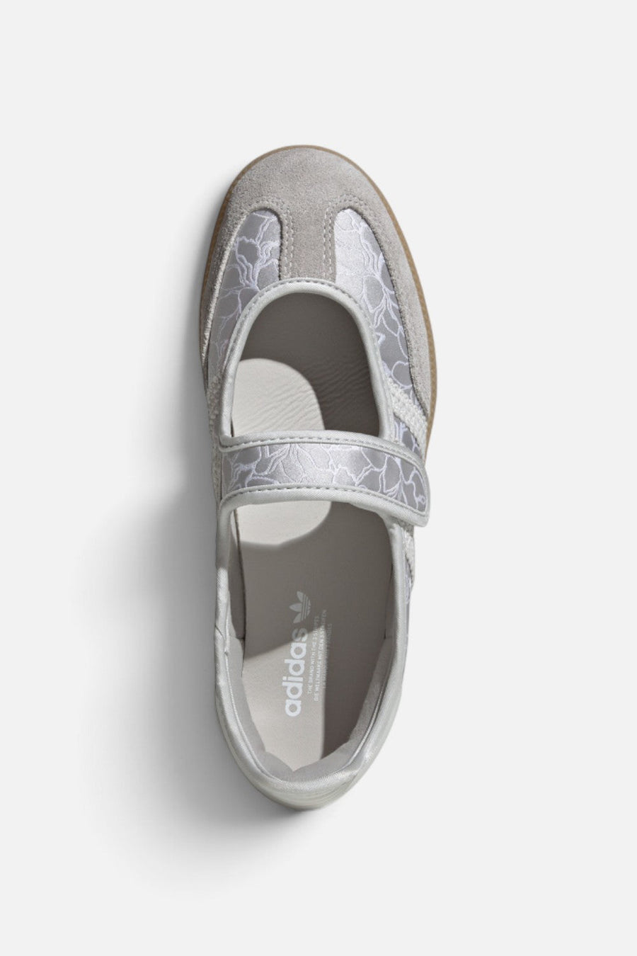 Adidas Samba Jane Sneaker in Silver Metallic, Grey One, and Gum – side view