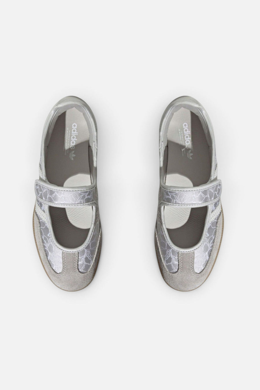 Adidas Samba Jane Sneaker in Silver Metallic, Grey One, and Gum – side view