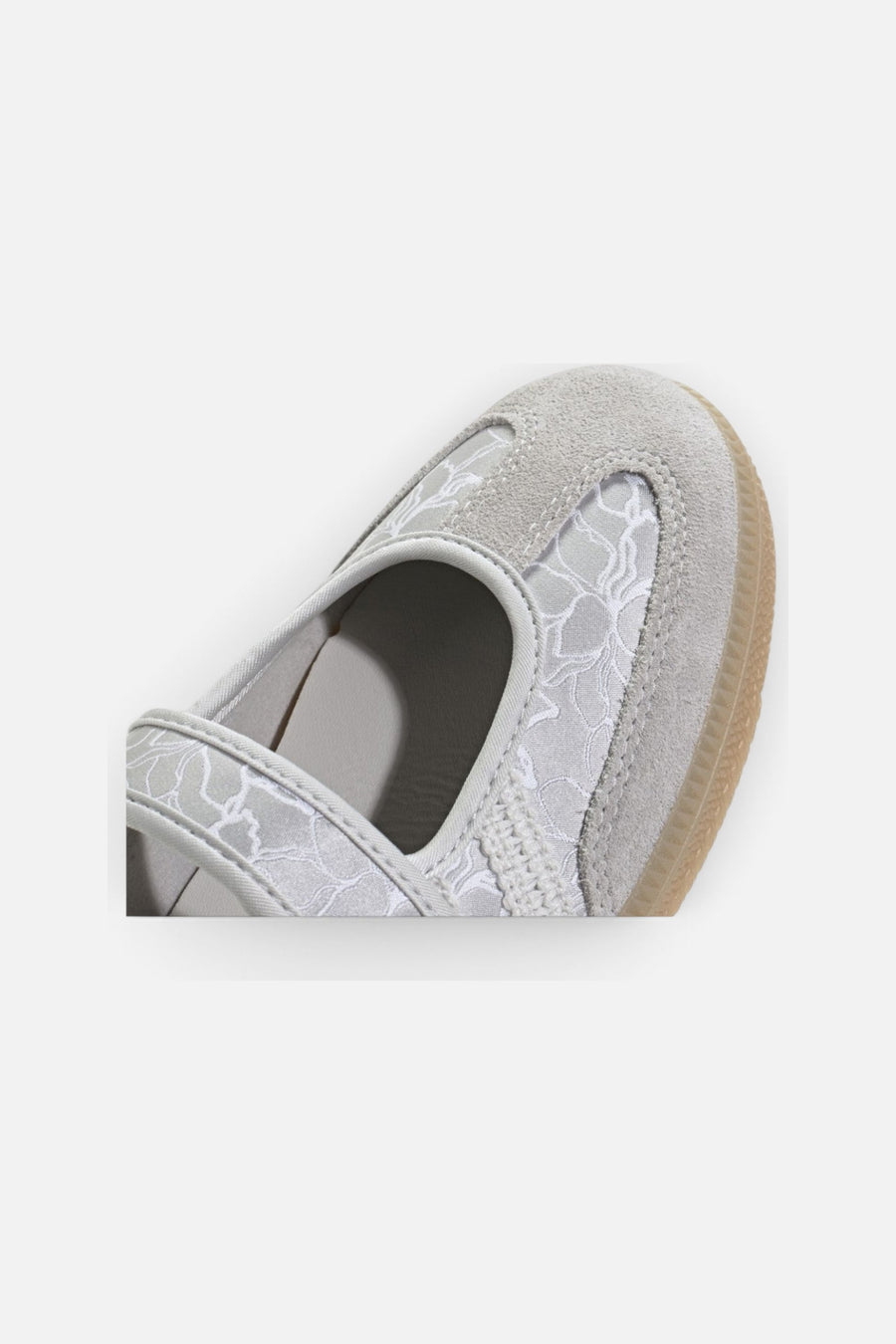 Adidas Samba Jane Sneaker in Silver Metallic, Grey One, and Gum – side view