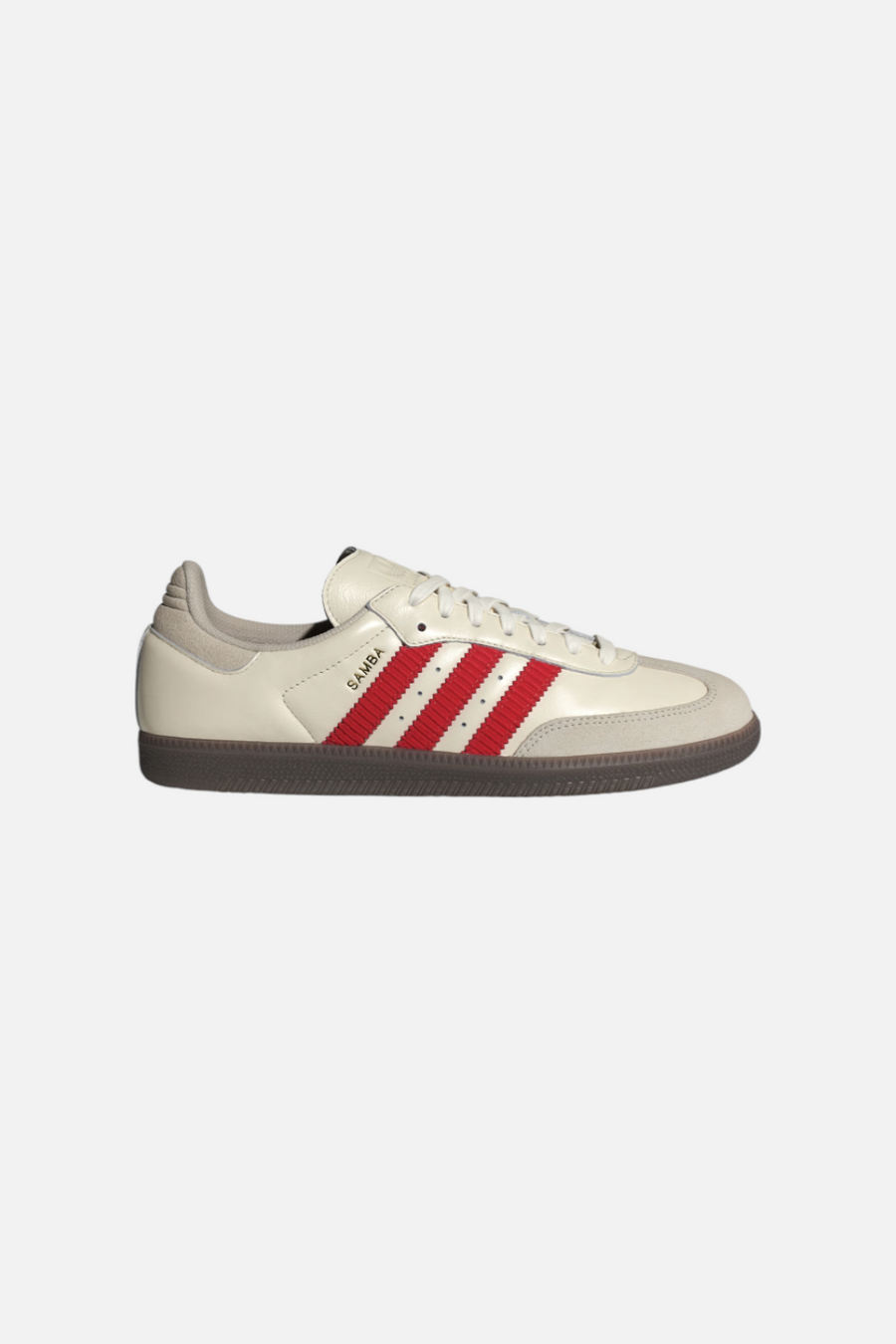 Adidas Samba OG in Off White and Better Scarlet – back view