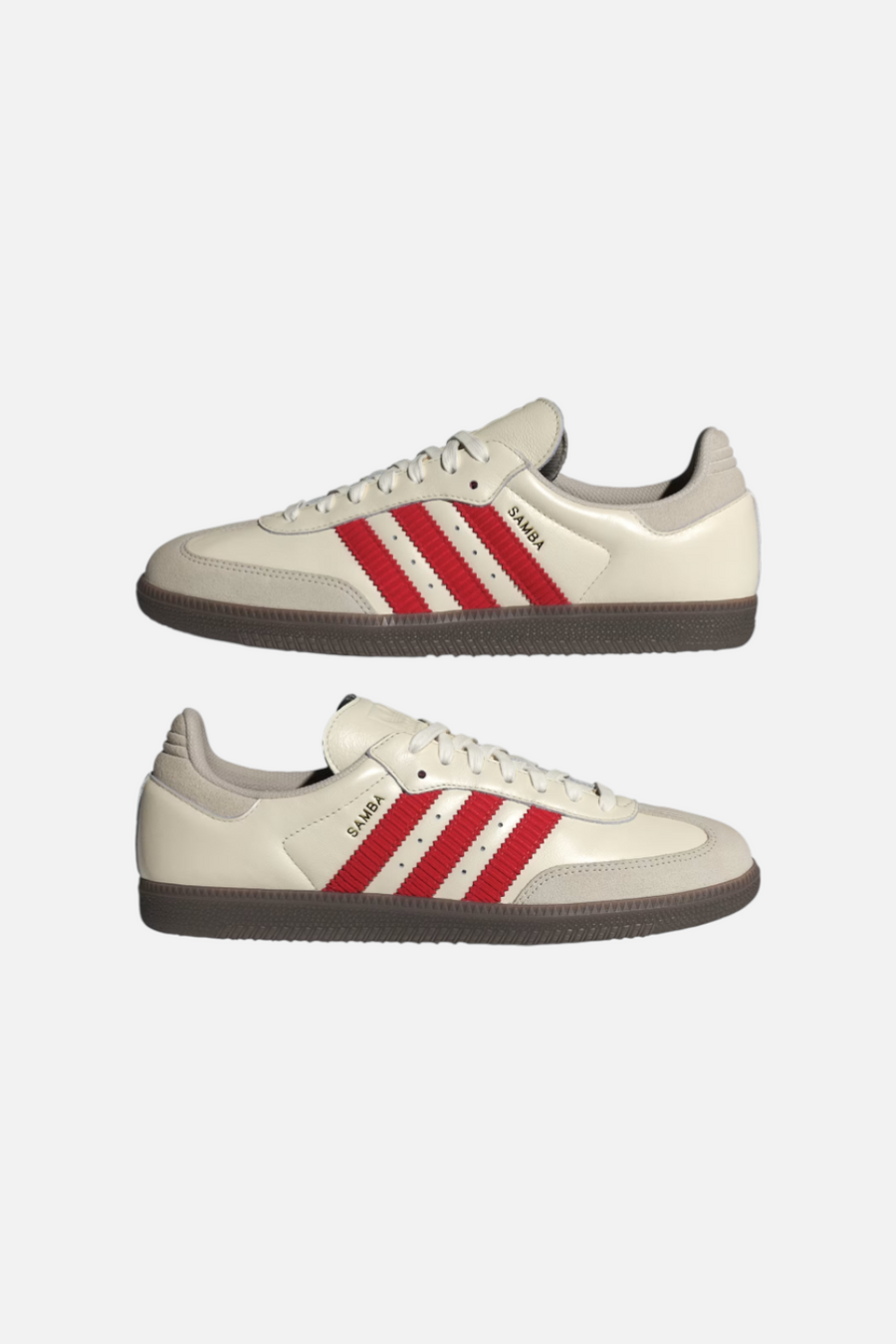 Adidas Samba OG in Off White and Better Scarlet – detail