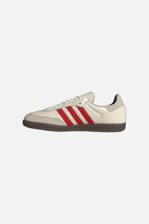 Adidas Samba OG in Off White and Better Scarlet