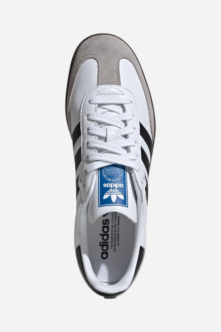 Adidas Samba OG Shoes in Cloud White / Core Black / gum – side view