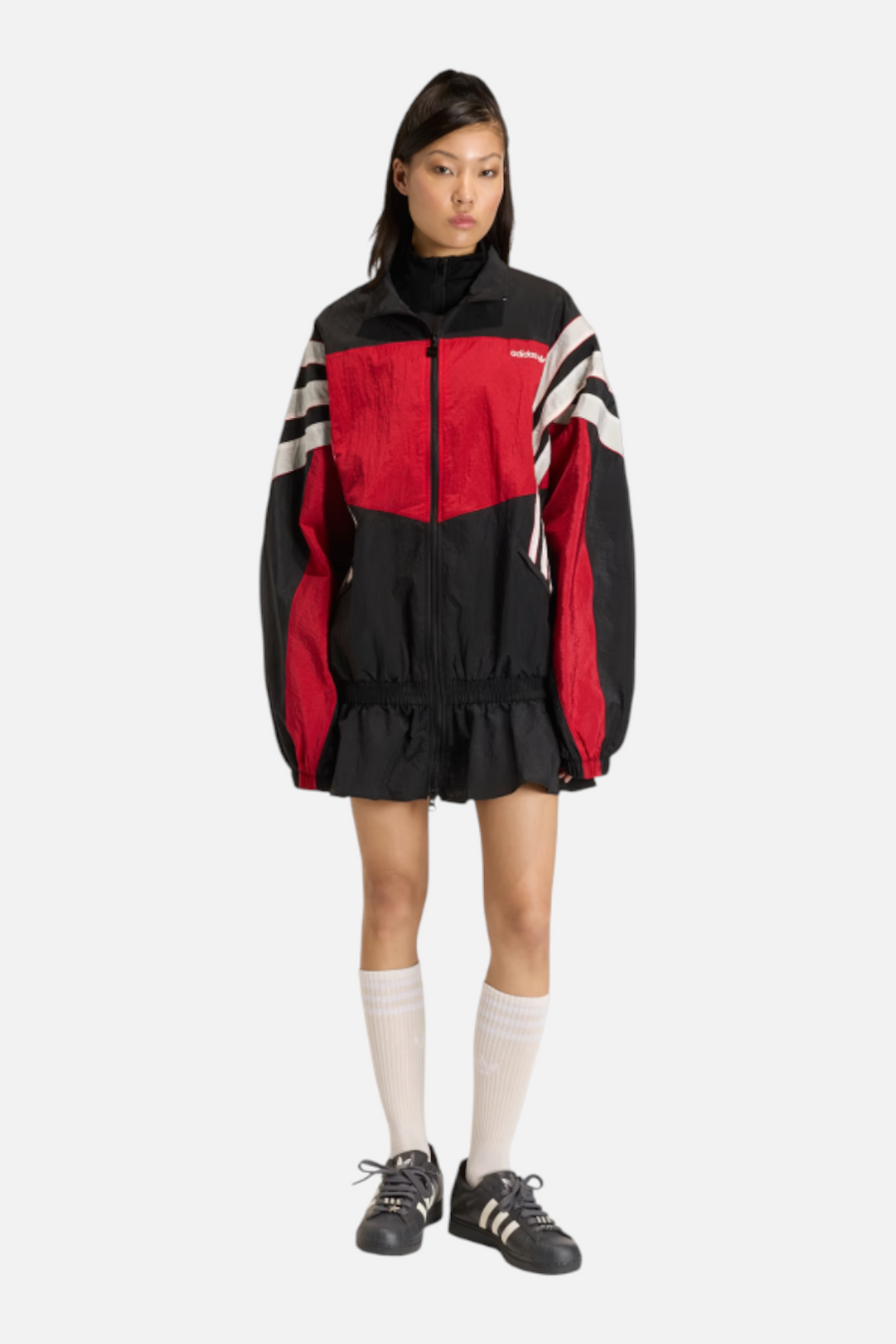 Adidas Santiago Woven Track Top in Black – side view