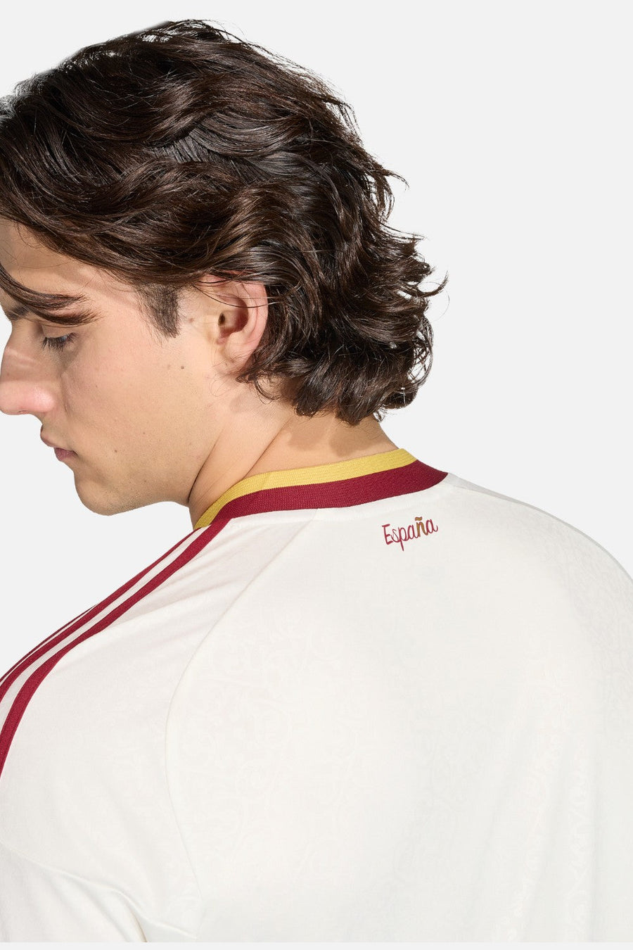 Shoulder stripe and trim detail on Adidas Spain 26 Away Jersey