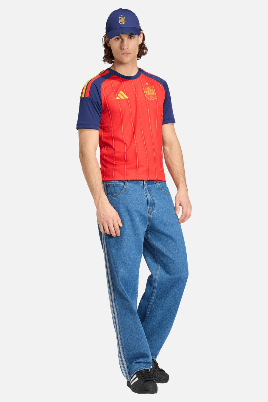 Adidas Spain 26 Home Jersey in Vivid Red – back view