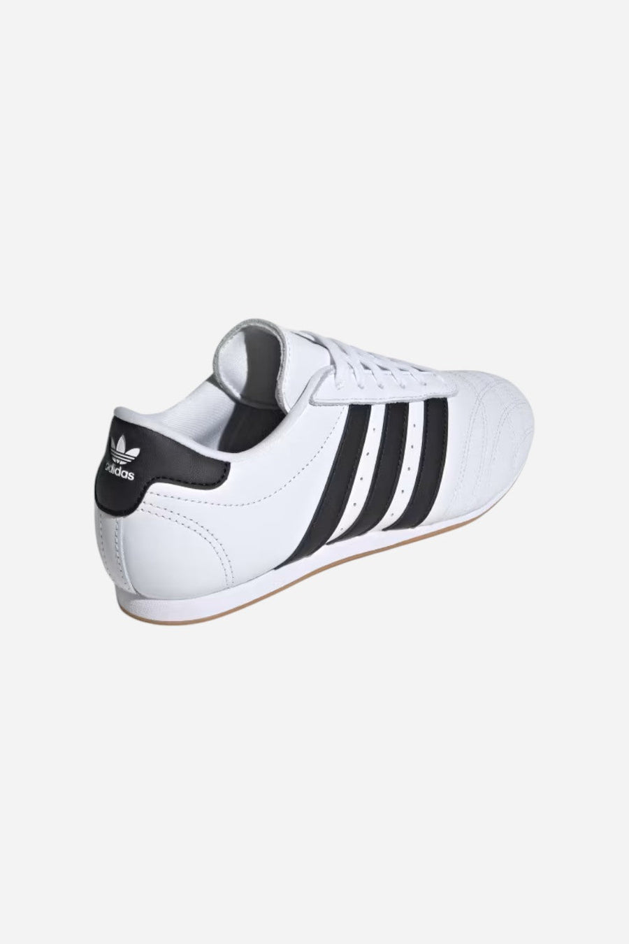 Adidas Taekwondo Lace Shoes in White, Black & Gum – flat lay