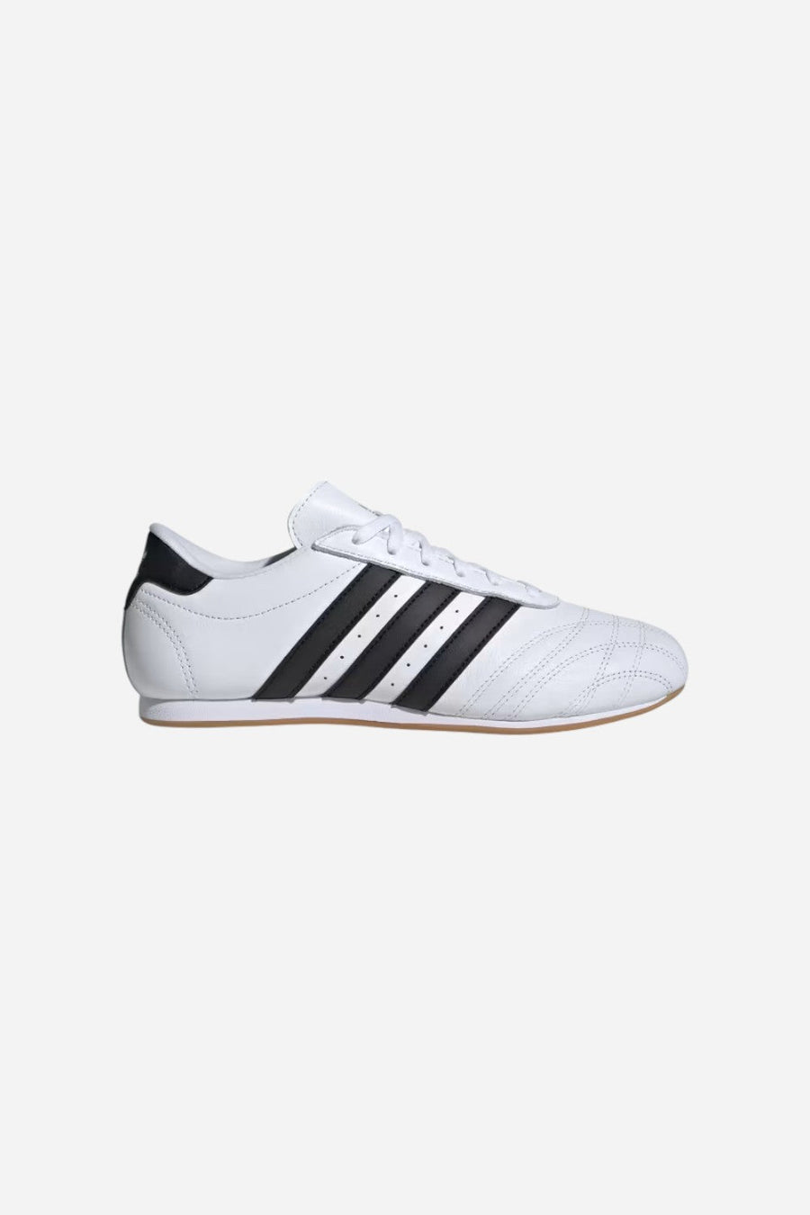 Adidas Taekwondo Lace Shoes in White, Black & Gum – front view