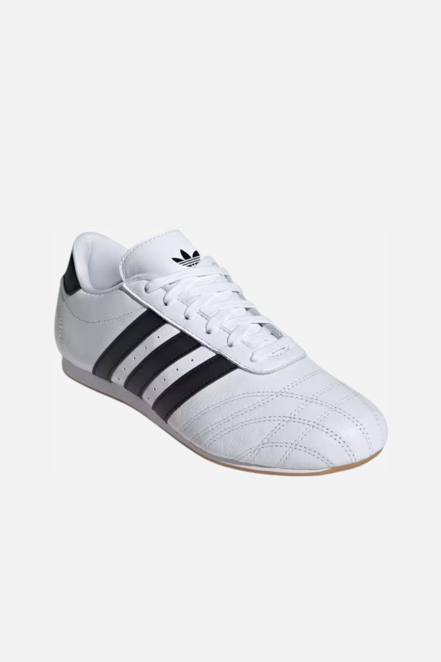 Adidas Taekwondo Lace Shoes in White, Black & Gum – side view